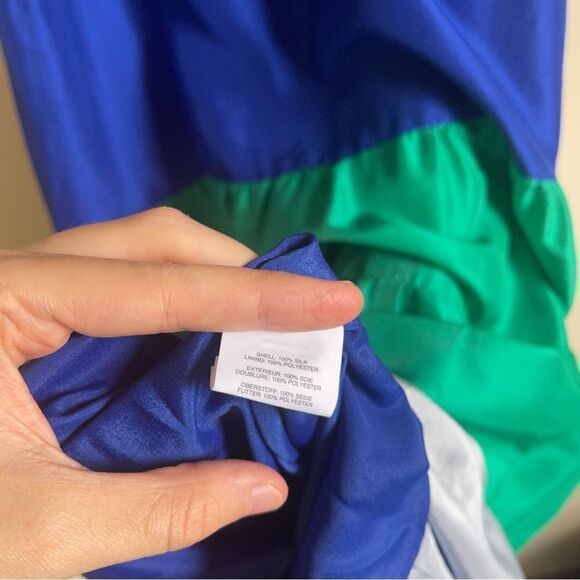 J. Crew 100% Silk Jackaroo Shantung Ombré Midi Dress Size 8 - Picture 9 of 12